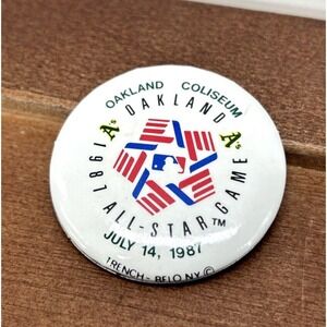 Oakland A's MLB 1987 All-Star‎ Game 1.5" Pin Button, Vintage